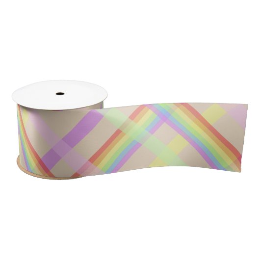 Urban Chic Rainbow Kariertes Muster Satinband (Spule)