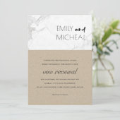 URBAN CHIC RUSTIC KRAFT MARBLE VOW RENEWITE INVITE DANKESKARTE (Stehend Vorderseite)