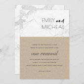 URBAN CHIC RUSTIC KRAFT MARBLE VOW RENEWITE INVITE DANKESKARTE (Vorne/Hinten)