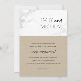 URBAN CHIC RUSTIC KRAFT MARBLE VOW RENEWITE INVITE DANKESKARTE