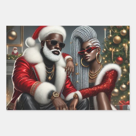 Urban Chic Santa Geschenkpapier Set (Vorderseite 2)