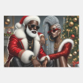 Urban Chic Santa Wrapping Paper Sheets Geschenkpapier Set (Vorderseite 2)