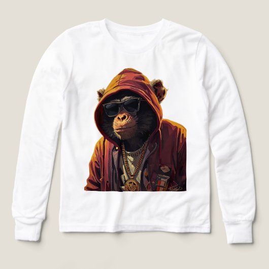 Urban Chimp – Cool Chimpanzee with Hoodie and Gold (Design Vorderseite)