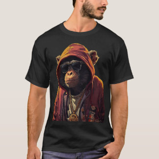 Urban Chimp – Cool Chimpanzee with Hoodie and Gold T-Shirt
