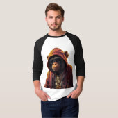 Urban Chimp – Cool Chimpanzee with Hoodie and Gold T-Shirt (Vorne ganz)