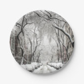 Urban Christmas Snow in Brooklyn NY Pappteller (Vorderseite)