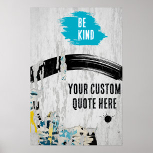 Urban Collage Torn Paper mit Anführungszeichen Poster