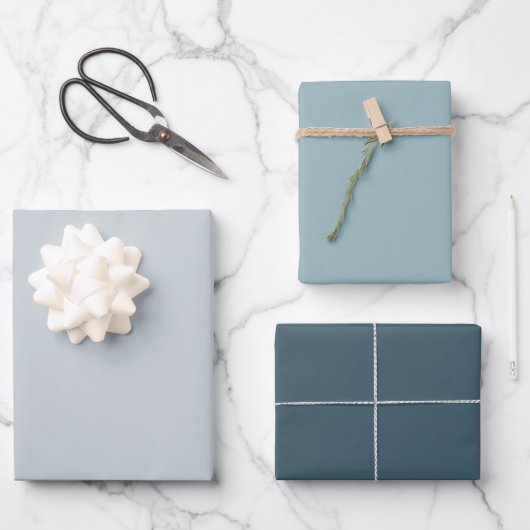 Urban Cool Blue Gray Gift Geschenkpapier Set (Vorderseite)