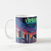 Urban Cosmos Graffiti Spaceship Futuristic Neon Kaffeetasse (Links)