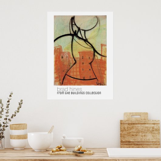 Urban Cubism Pop Art pastel von Brad Hines Poster (Küche)
