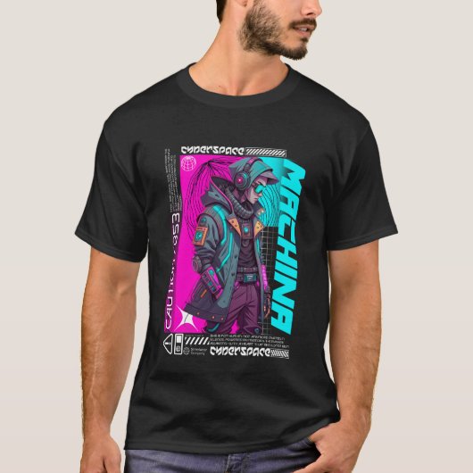 Urban Cyberpunk Streetwear Machina Futuristic Tech T-Shirt (Vorderseite)