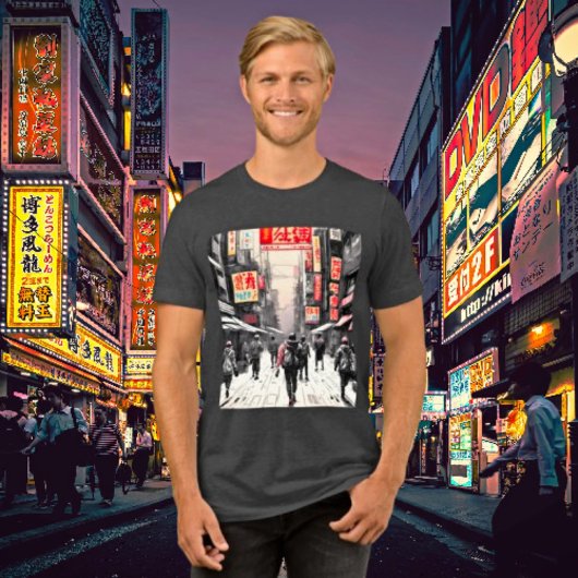 Urban Cyberpunk Vibes - Japanische Street Art Tri-Blend Shirt