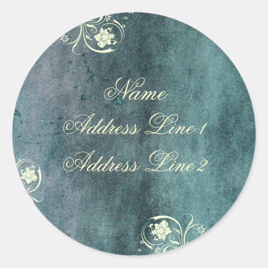 Urban Decan Blue Address Labels Runder Aufkleber (Vorderseite)