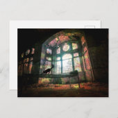 Urban Decke Alt gesteinigtes Glas Schwarze Katze Postkarte (Vorne/Hinten)