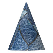 Urban Denim: Distressed Patchwork-Design Partyhütchen (Rückseite)