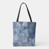Urban Denim: Distressed Patchwork-Design Tasche (Rückseite)