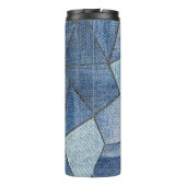 Urban Denim: Distressed Patchwork-Design Thermosbecher (Rückseite)