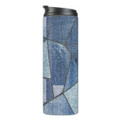Urban Denim: Distressed Patchwork-Design Thermosbecher (Nach rechts gedreht)