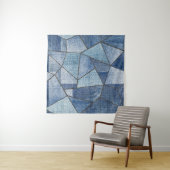 Urban Denim: Distressed Patchwork-Design Wandteppich (Beispiel (Horizontal))