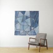 Urban Denim: Distressed Patchwork-Design Wandteppich (Beispiel)