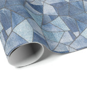 Urban Denim: gestörtes Patchwork-Design Geschenkpapier (Rolleneckpunkt)