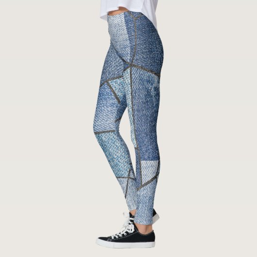 Urban Denim: gestörtes Patchwork-Design Leggings (Links)