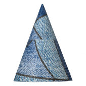 Urban Denim: gestörtes Patchwork-Design Partyhütchen (Vorderseite)