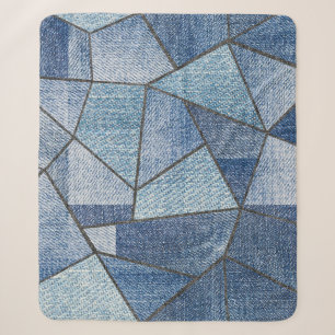Urban Denim: gestörtes Patchwork-Design Sherpadecke
