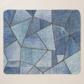 Urban Denim: gestörtes Patchwork-Design Sherpadecke (Vorderseite (Horizontal))