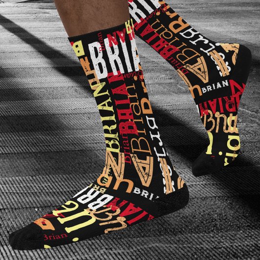 Urban Distressed Typografy Cool und modern Socken