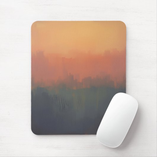 Urban Dreamscape at Sunset – Abstract Cityscape Ar Mousepad (Mit Mouse)