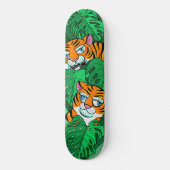Urban Dschungel Tiger Kinderskateboard Skateboard (Vorderseite)