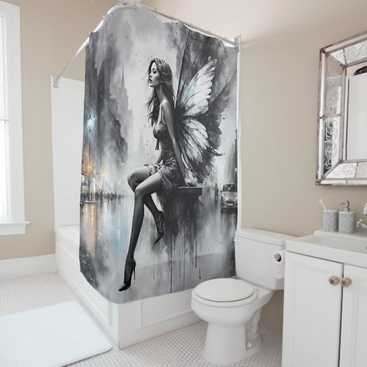 Urban dunkle Feen Fantasy futuristische gotische S Duschvorhang (Beispiel)