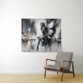 Urban dunkle Feen Fantasy futuristische gotische S Wandteppich