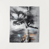 Urban dunkle Feen Fantasy futuristische gotische S Wandteppich (Vorderseite)