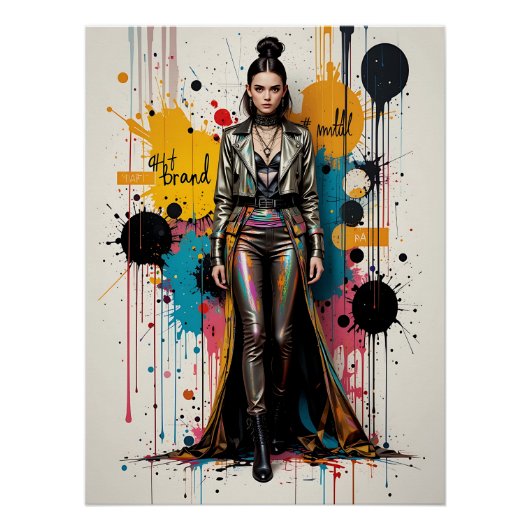 Urban Edge Fashion Meets Graffiti Poster (Vorderseite)