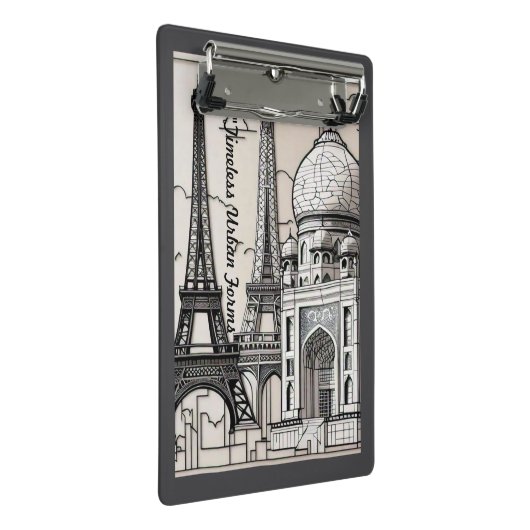 "Urban Elegance" Mini Klemmbrett (Schrägansicht)