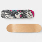 Urban Emo Girl Cyber Art Skateboard (Horizontal)