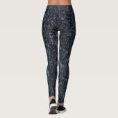 Urban Fantasy Black Silver Glitzer CUSTOM TEXT Leggings (Rückseite)