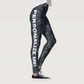 Urban Fantasy Black Silver Glitzer CUSTOM TEXT Leggings (Rechts)