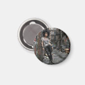 Urban Fantasy Cool Girl Magnet (Vorderseite/Rückseite)