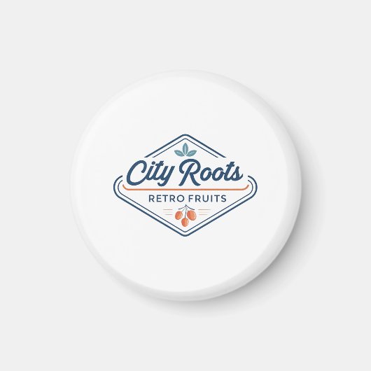 Urban Farming Retro-Früchte City Roots Magnet (Vorne)