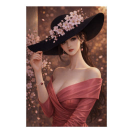 URBAN FLUID ELEGANCE — Crimson Bloom Poster