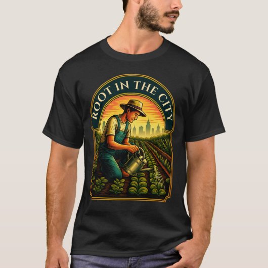 Urban Foraging & Garening Vintages botanisches Des T-Shirt (Vorderseite)