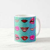 Urban Funky Angesagte Cool Lips Muster Kaffeetasse (VorderseiteRechts)