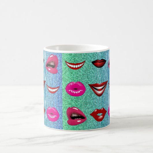 Urban Funky Angesagte Cool Lips Muster Kaffeetasse (Mittel)