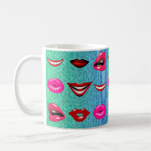 Urban Funky Angesagte Cool Lips Muster Kaffeetasse