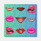Urban Funky Angesagte Cool Lips Muster Magnet (Vorne)