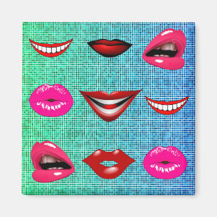 Urban Funky Angesagte Cool Lips Muster Magnet