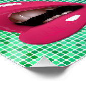 Urban Funky Angesagte Cool Lips Muster Poster (Ecke)